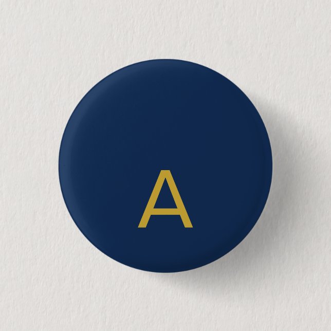 Gold & Blue Color Monogram Professional Initial  Button (Front)