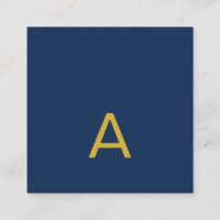 Gold & Blue Color Monogram Professional Initial