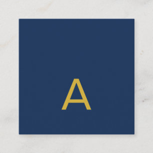 Gold & Blue Color Monogram Professional Initial Enclosure Card