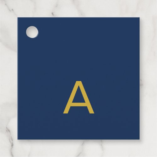 Gold & Blue Color Monogram Professional Initial Favor Tags