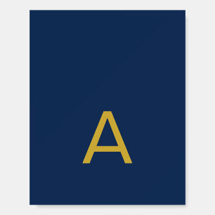 Gold & Blue Color Monogram Professional Initial Foam Board