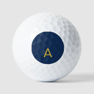 Gold & Blue Color Monogram Professional Initial Golf Balls