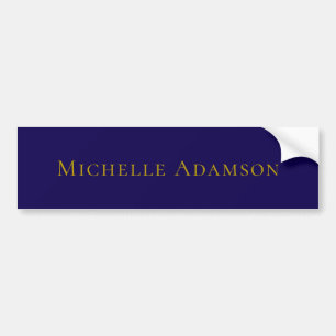Gold & Blue Color Professional Plain Modern Bumper Sticker