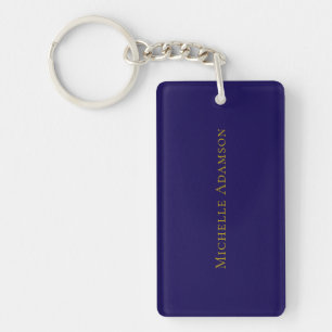 Gold & Blue Color Professional Plain Modern Keychain