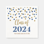 Gold Blue Confetti Class Of 2024  Napkins at Zazzle
