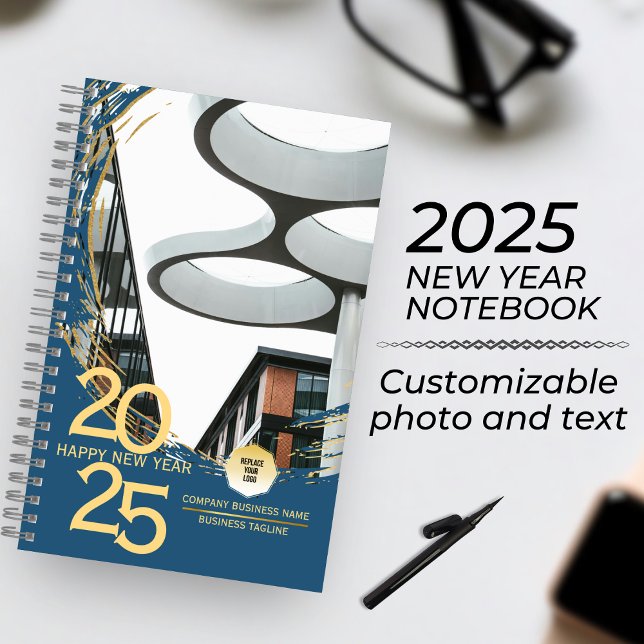 Gold & Blue Corporate Business Executive Spiral  Notebook (Creator Uploaded)