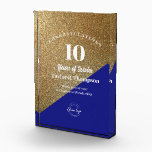 Gold Blue Employee years of service Company logo Acrylic Award<br><div class="desc">Show your employees how much you value their dedication and loyalty with our Custom Employee Years of Service Recognition Logo Acrylic Award. This elegant trophy-style acrylic block serves as a timeless symbol of appreciation and allows you to personalize it with the employee's name, years of service, and a special message....</div>