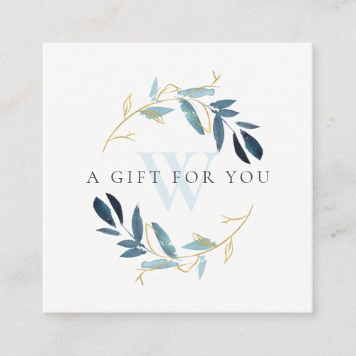 GOLD BLUE FOLIAGE INITIAL WREATH GIFT CERTIFICATE