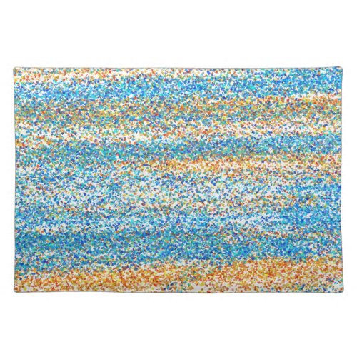 Gold Blue Glitter Abstract Cloth Placemat