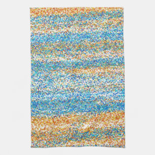 Gold Blue Glitter Abstract Kitchen Towel