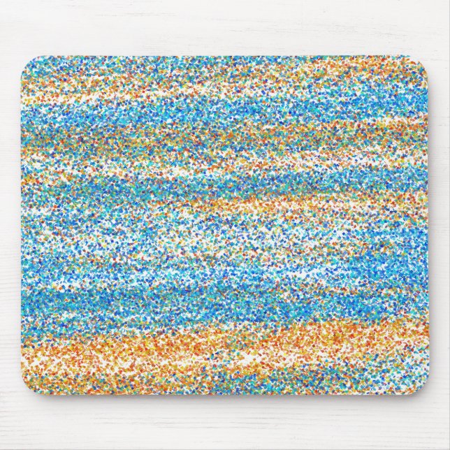 Gold Blue Glitter Abstract Mouse Pad (Front)