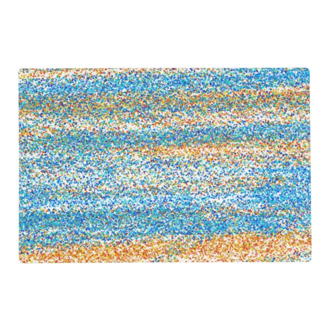 Gold Blue Glitter Abstract Placemat (Front)