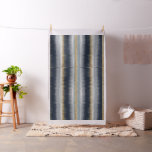 Gold Blue Gray Ikat Zigzag Geometric Pattern Fabric