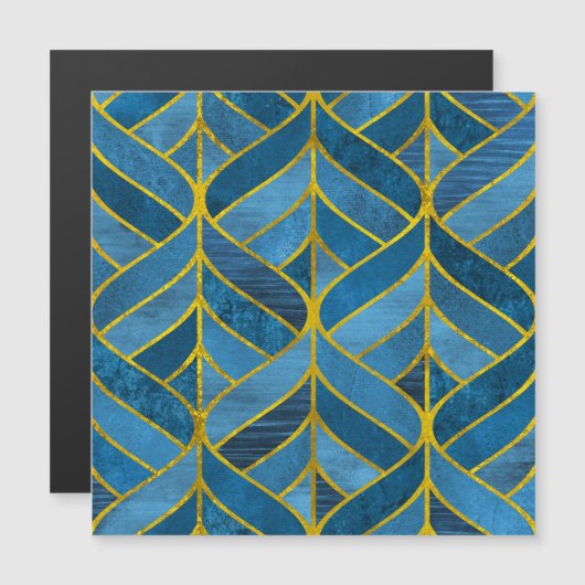Gold Blue Grunge Pattern (Front/Back)