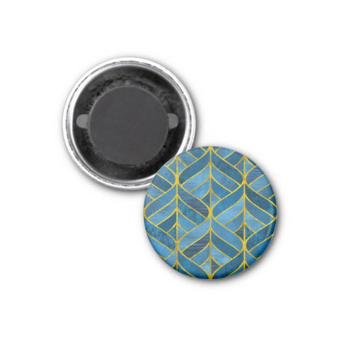 Gold Blue Grunge Pattern Magnet
