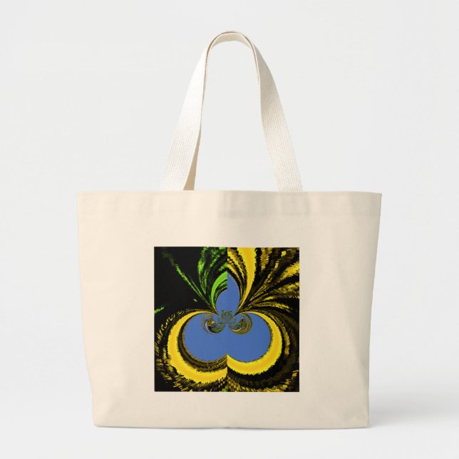 Gold Blue Large Tote Bag (Front)