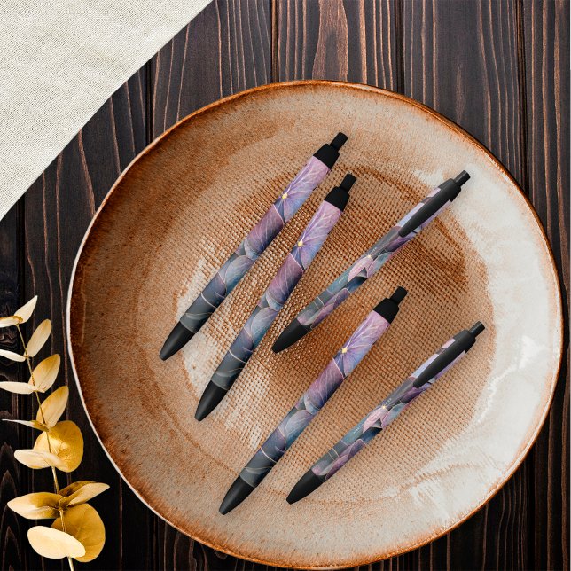 Gold Blue Lavender Purple Hydrangeas Bridal Shower Pen (Creator Uploaded)