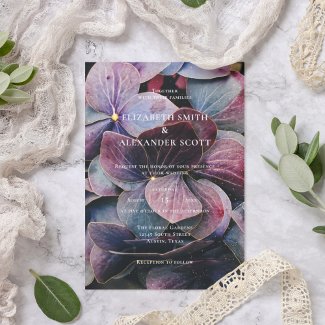 Gold Blue Lavender Purple Hydrangeas Photo Wedding