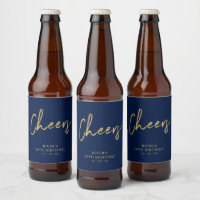 Gold & Blue Lettering Cheers Adult Birthday Party