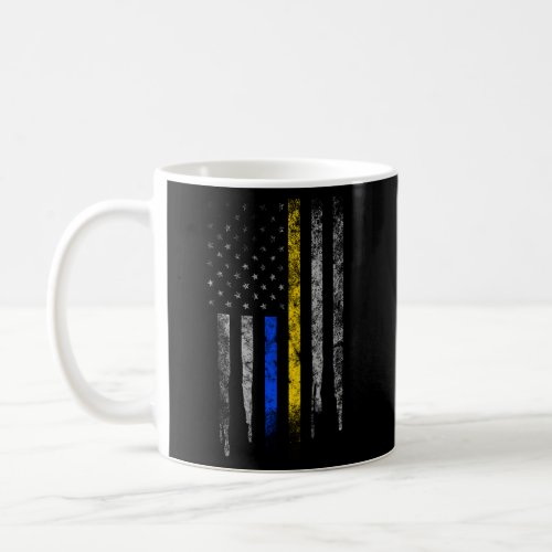 Gold Blue Line 911 Police Dispatcher First Respond Coffee Mug