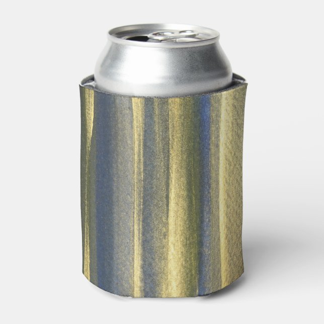 Gold Blue Lines Custom Can Cooler (Can Front)