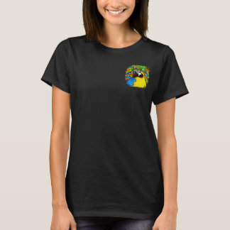 Gold &  Blue Macaw Fantasy Women Fleece Zip Jogger T-Shirt