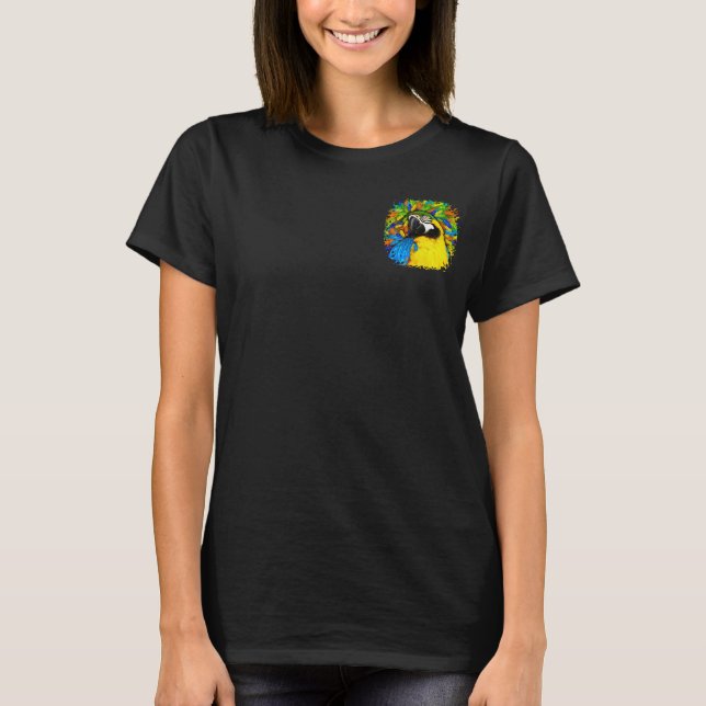 Gold &  Blue Macaw Fantasy Women Fleece Zip Jogger T-Shirt (Front)