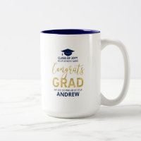 Gold & Blue | Modern Graduation Custom Gift