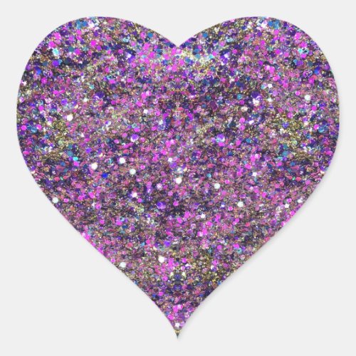 Gold Blue Pink Glitter Blank Template Modern Chic Heart Sticker