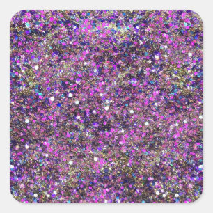 Gold Blue Pink Glitter Glamorous Blank Template Square Sticker