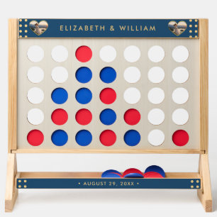Gold & Blue Polka Dot Personalized wedding Fast Four