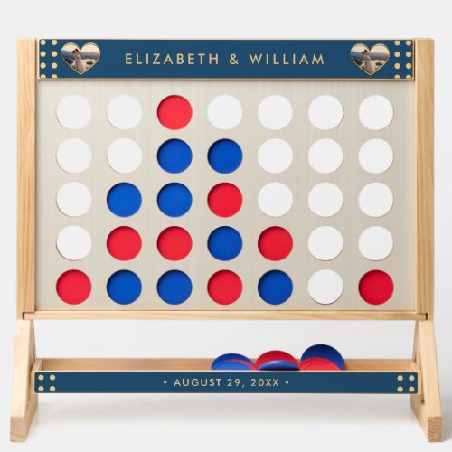 Gold & Blue Polka Dot Personalized wedding Fast Four