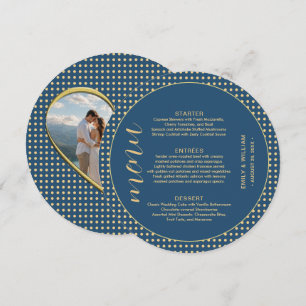 Gold & Blue Polka Dot Personalized wedding Menu