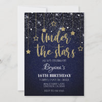 Gold Blue Prom Under Stars Starry Night Birthday