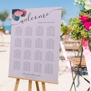 Gold Blue Purple Hydrangeas 16 Table Wedding Sign