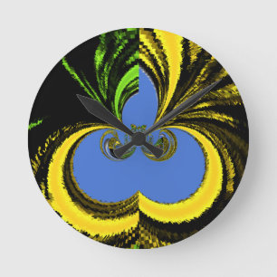 Gold Blue Round Clock