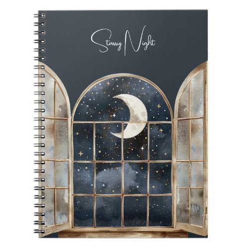 Gold Blue Silver Stars Notebook
