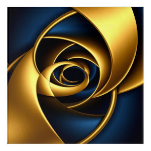 gold blue spiral abstract vortex pattern luxury ge acrylic print