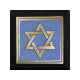 Gold Blue Star of David Art Panel Gift Box