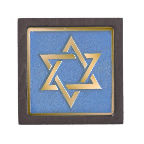 Gold Blue Star of David Art Panel   Gift Box