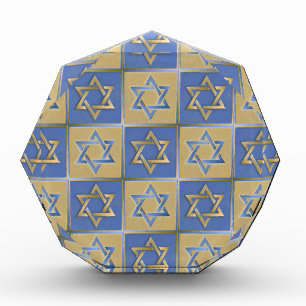 Gold Blue Star of David Art Panels Award