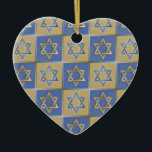 Gold Blue Star of David Art Panels Ceramic Ornament<br><div class="desc">You are viewing The Lee Hiller Designs Collection of Home and Office Decor,  Apparel,  Gifts and Collectibles. The Designs include Lee Hiller Photography and Mixed Media Digital Art Collection. You can view her Nature photography at http://HikeOurPlanet.com/ and follow her hiking blog within Hot Springs National Park.</div>
