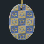 Gold Blue Star of David Art Panels Ceramic Ornament<br><div class="desc">You are viewing The Lee Hiller Designs Collection of Home and Office Decor,  Apparel,  Gifts and Collectibles. The Designs include Lee Hiller Photography and Mixed Media Digital Art Collection. You can view her Nature photography at http://HikeOurPlanet.com/ and follow her hiking blog within Hot Springs National Park.</div>