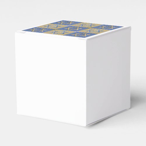 Gold Blue Star of David Art Panels Favor Boxes