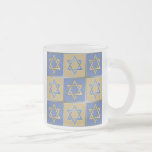 Gold Blue Star of David Art Panels Frosted Glass Coffee Mug<br><div class="desc">You are viewing The Lee Hiller Photography Art and Designs Collection of Home and Office Decor,  Apparel,  Gifts and Collectibles. The Designs include Lee Hiller Photography and Mixed Media Digital Art Collection. You can view her Nature photography at http://HikeOurPlanet.com/ and follow her hiking blog within Hot Springs National Park.</div>