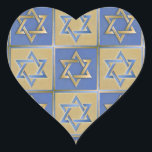 Gold Blue Star of David Art Panels Heart Sticker<br><div class="desc">You are viewing The Lee Hiller Designs Collection of Home and Office Decor,  Apparel,  Gifts and Collectibles. The Designs include Lee Hiller Photography and Mixed Media Digital Art Collection. You can view her Nature photography at http://HikeOurPlanet.com/ and follow her hiking blog within Hot Springs National Park.</div>