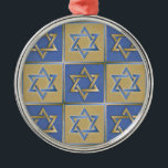 Gold Blue Star of David Art Panels Metal Ornament<br><div class="desc">You are viewing The Lee Hiller Designs Collection of Home and Office Decor,  Apparel,  Gifts and Collectibles. The Designs include Lee Hiller Photography and Mixed Media Digital Art Collection. You can view her Nature photography at http://HikeOurPlanet.com/ and follow her hiking blog within Hot Springs National Park.</div>