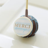 Gold Blue Stripes Merci Beaucoup Cake Pop Favors (Front Insitu)