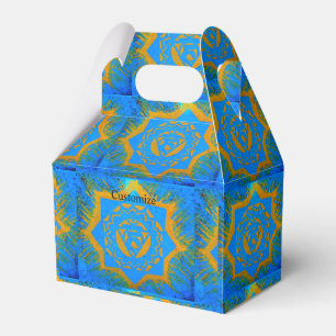 gold blue tantric symbol favor boxes