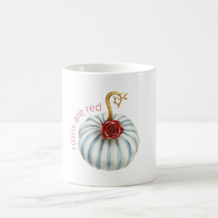 Gold Blue White Stripes Red Rose Pumpkin Coffee Mug